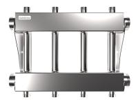 Модульный коллектор GIDRUSS из нерж.стали MKSS-250-4DU (до 250кВт, G2", 2+2 контура G 1")