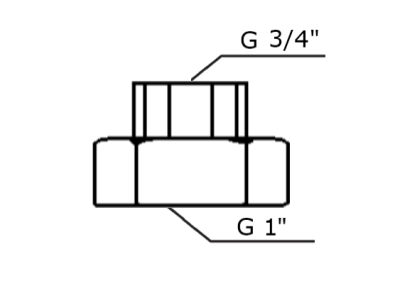 Резьбовое трубное соединение G 1" х Rp 3/4", латунь, комплект - 2шт. Shinhoo