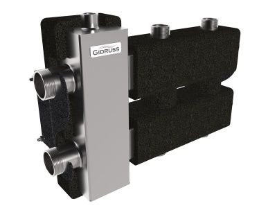 Балансировочный коллектор GIDRUSS BMSS-80-3DU.EPP (до 80кВт, G 1 1/4", 1+1=1" + 1=1 1/4") в изоляции