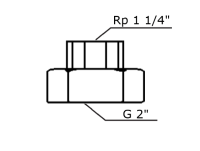 Резьбовое трубное соединение G 2" х Rp 1 1/4", латунь, комплект - 2шт. Shinhoo